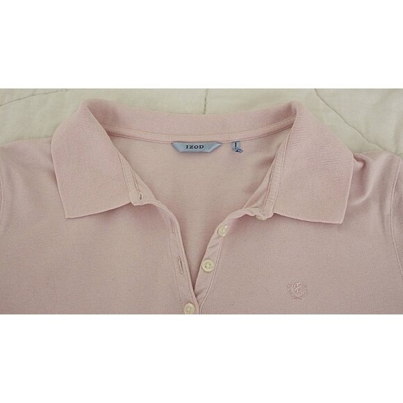Izod 5-Button Polo with IZ Logo in Fresh Pink, sz Medium - Picture 5 of 9